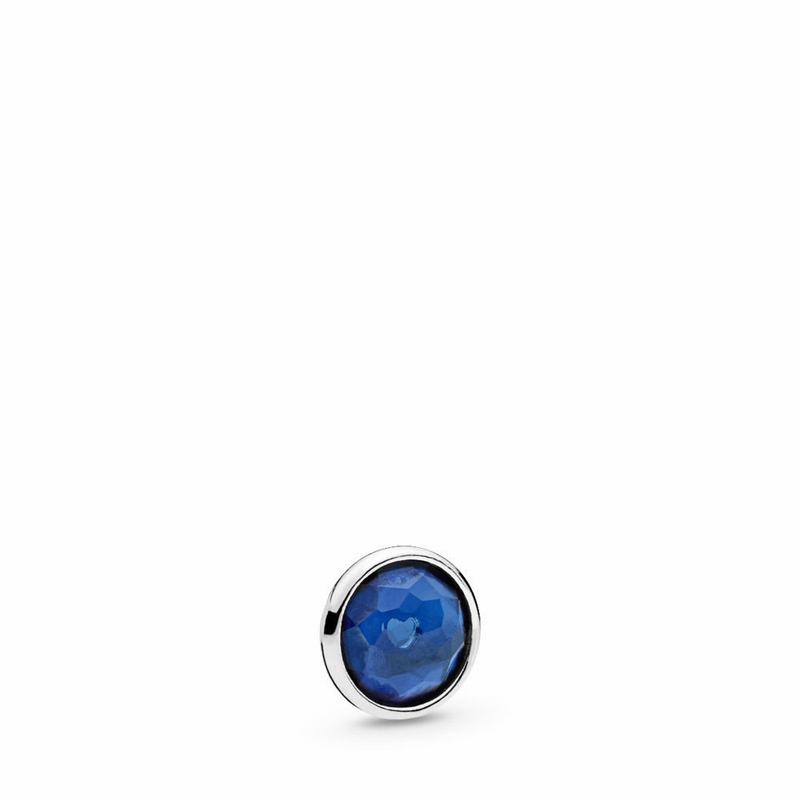 Pandora September Droplet Petite Locket Charm - Sterling Silver/Synthetic Sapphire - Canada | HT4860